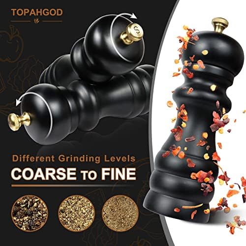 Salt and Pepper Grinder Set of 2, Manual, Adjustable Ceramic Rotor