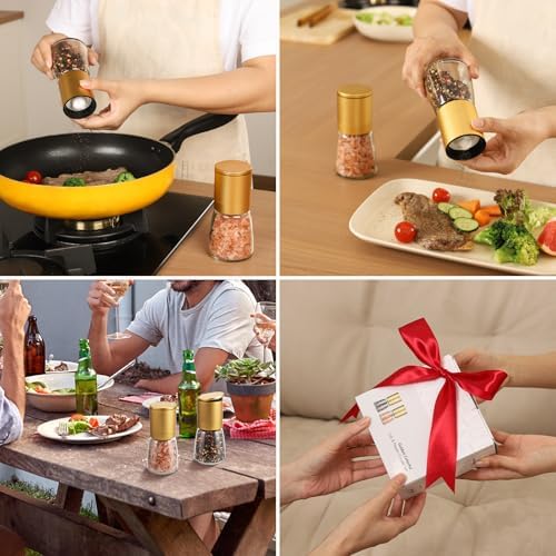 Vucchini Gold Salt and Pepper Grinder, Ceramic