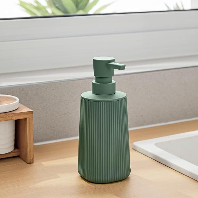 Small Soap Dispenser for Bathroom and Kitchen, Modern Farmhouse Striped Style - Image 4