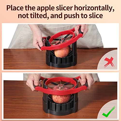 OOKUU Large 8-Blade Apple Slicer Corer, Red