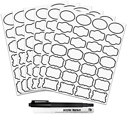 Kitchen Pantry Food Containers Clear Labels with Black Border, 138