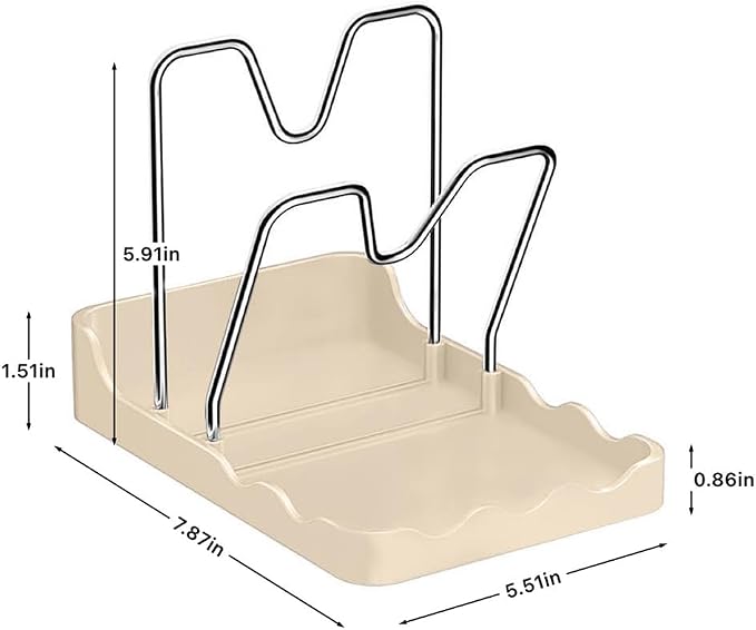 Pot lid Holder And Spoon Rest, 2 Layers Lid And Spoon Rest Pot Lid Organizer - Image 5