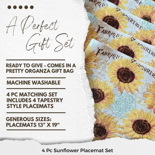 Sunflower Kitchen Decor Sets Featuring Sunflower Placemats, Sunflower