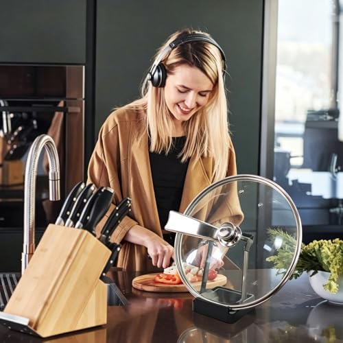 vocheer Pot Lid Holder, Stainless Steel Kitchen Organizer Rack Spoon