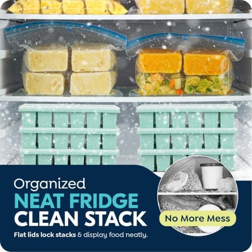 1/2 Cup Silicone Freezer Molds with Lids, 3 Pack Freezer Trays