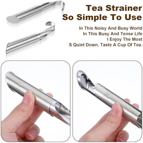 8 Pcs Silver Stainless Steel Mesh Tea Infusers with Brushes for Tea