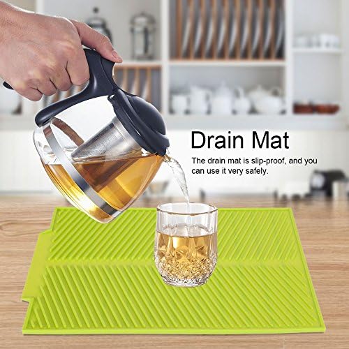 Kitchen Mat Dish Drying Rack Microfiber Tray Silicone Draining Mat