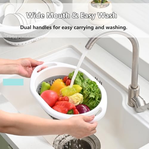 2-Pack Collapsible Silicone Colander Strainer, Kitchen Sink Basket