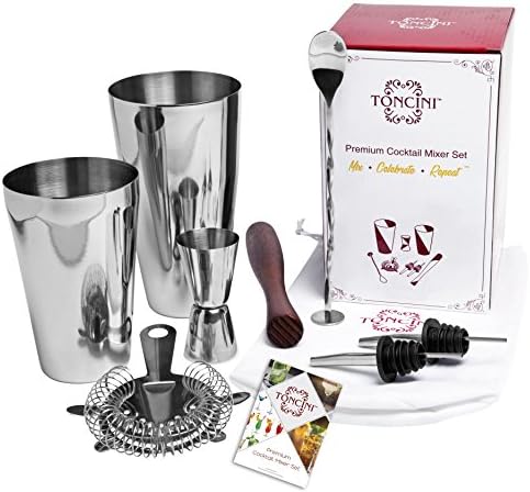 Bartender Kit Cocktail Shaker Set by Toncini | Bartending Tools &
