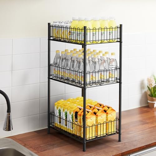 OYEAL Water Bottle Holder Rack 3 Tier Soda Drink Organizer Vertical