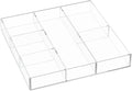 HIIMIEI Acrylic Drawer Organizer, 6 Section Clear Makeup Tray Organizer by HIIMIEI