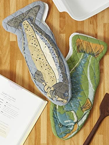 DII Cotton Fish Oven Mitts, Set of 2, 6 x 16.5