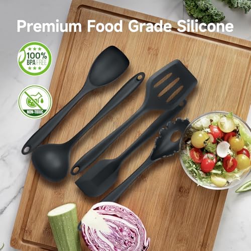 Silicone Kitchen Utensils Set with Rotating Holder