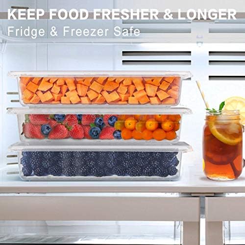 3 Pack 2.5L Fruit Storage Containers for Fridge with Water Drain Trays