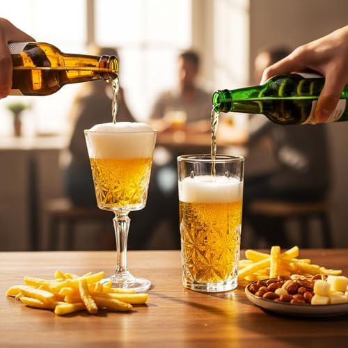 Uiifan 12 Pcs Drinking Glassware Set Crystal Glassware Bulk Clear