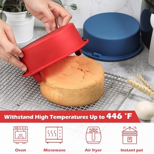 Webake 6 Inch Air Fryer Round Cake Pans for Baking, Nonstick Silicone