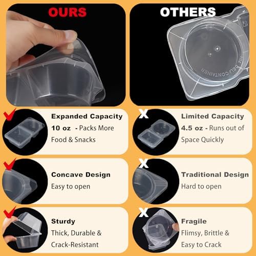 20 Pack 10 OZ Reusable Snack Containers with Lids,Disposable