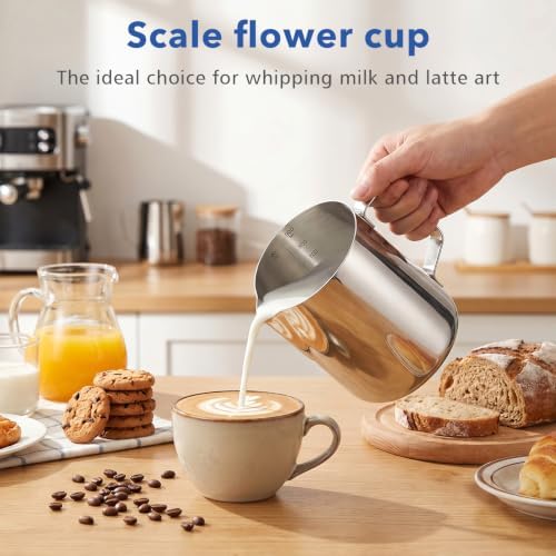 2 Pack Frothing Pitcher Set – 30oz Stainless Steel Milk Frothing
