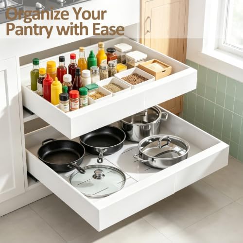 bop 2 Pack Pull Out Cabinet Organizer, Adjustable Width 11.4"-18.5"