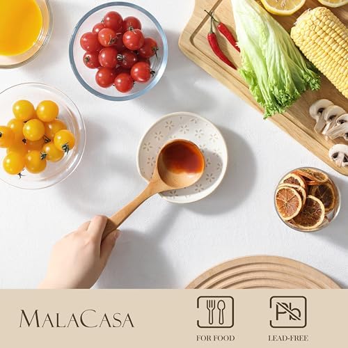 MALACASA Ceramic Spoon Rest for Stove Top, Spoon Holder for Kitchen