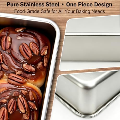 2 Pack Stianless Steel 8x8 Baking Pan with 60 PCS Parchment Paper
