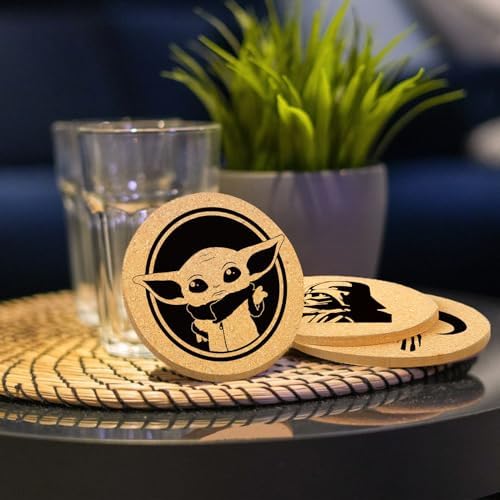 Coasters for Drinks with Holder Set of 6, Star Battle Absorbent