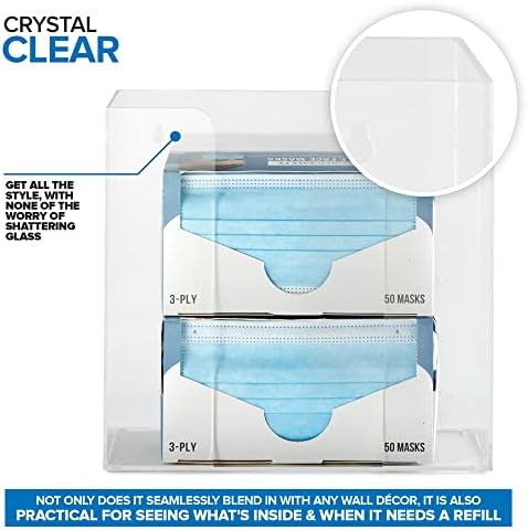 Stock Your Home Double Acrylic Gloves Dispenser, Tissue Box Shelf