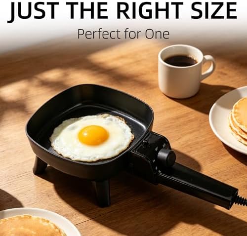 7" Electric Skillet with Lid, Non-Stick Ceramic Electric Frying Pan