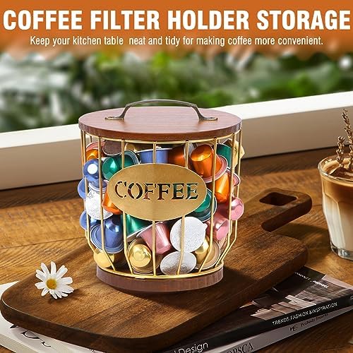 Y-Step Large Capacity Coffee Filter Holder with Lid for Counter &