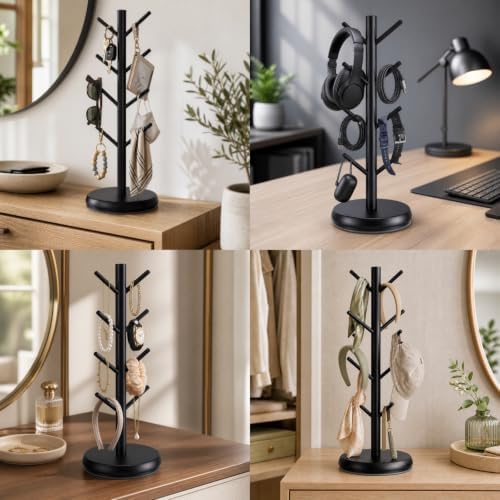 Rotating Bamboo Mug Tree, 8-Hook Holder