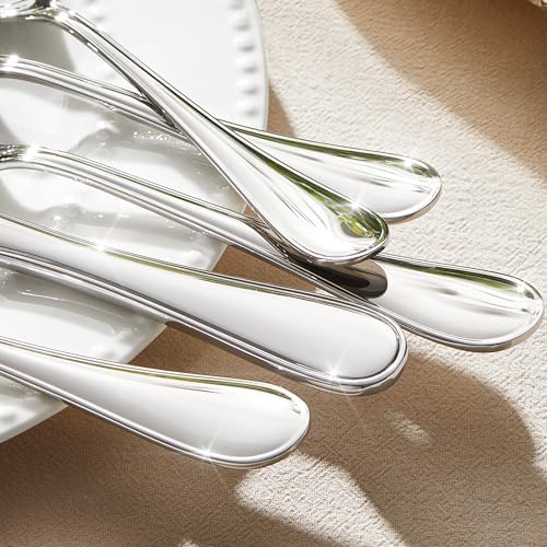 4-Piece 8-Inch Teardrop Dinner Forks Set, 18/10 Stainless Steel Table