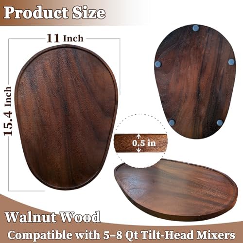 Walnut Wood Mixer Slider Mat for KitchenAid 5-8 Qt Mixer