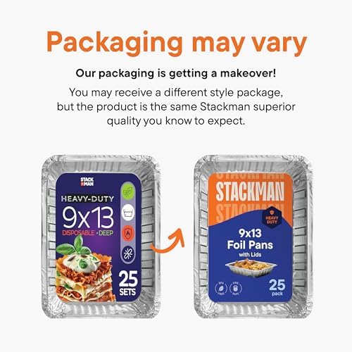 Aluminum Pans 9x13 Disposable Aluminum Foil Pans with Lids [25-Sets]