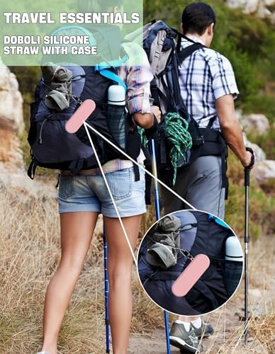 Doboli Reusable Straws with Case,12 inch Long Silicone Reusable Straws