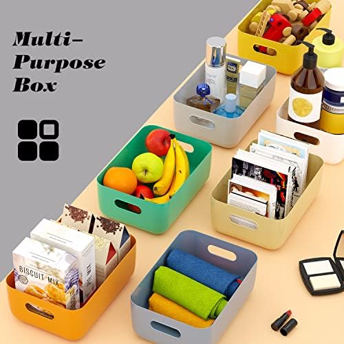 OWill 7 Pack Plastic Storage Bins, 4.2L Small Organizer Baskets with
