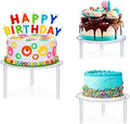 3 Pcs Acrylic Cake Stands, Akamino Reusable Round Cupcake Holder for