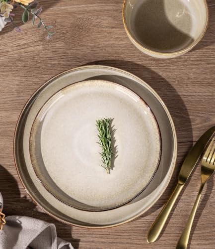 GBHOME Dinnerware Sets for 4, 12 Pieces Ceramic Plates and Bowls Set