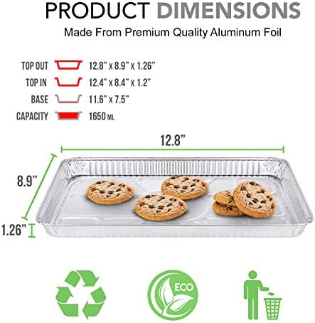 (25 Pack) 1/4 Size Cookie Sheet Baking Cake Pans l 12.8” x 8.9”