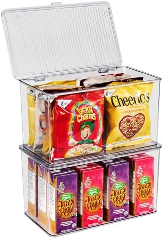 Sorbus Clear Storage Bins with Lids, Large