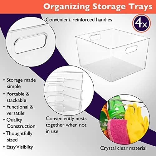 ClearSpace Clear Plastic Storage Bins for Kitchen, Fridge, Pantry