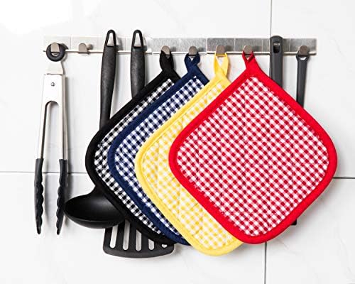 5-Piece Black Cotton Pot Holder Set for Kitchen