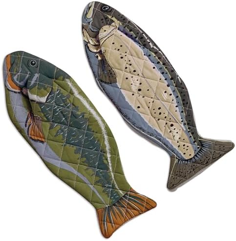 DII Cotton Fish Oven Mitts, Set of 2, 6 x 16.5