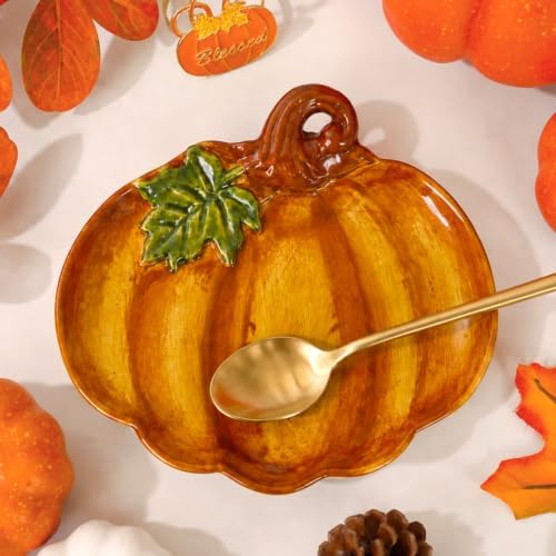 Whaline 6.1 Inch Fall Spoon Rest, 3D Pumpkin Shaped, Harvest Kitchen