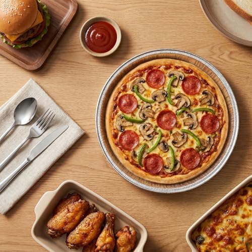 12 Pack Serving Platters 12 Inch, Disposable Round Pizza Pan