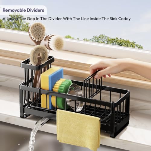 SWTYMIKI Stainless Steel Sink Caddy, Black
