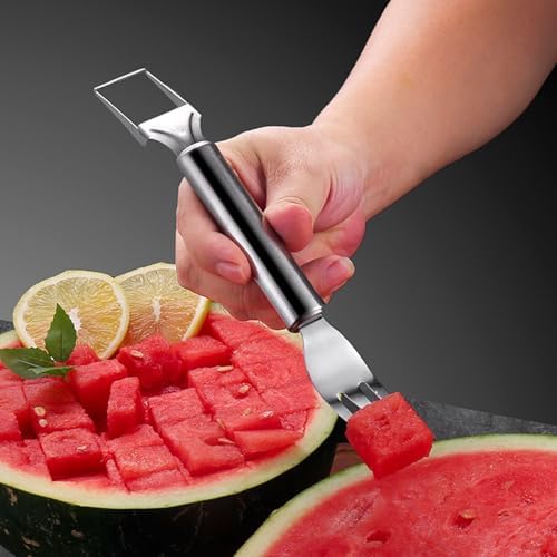 Stainless Steel 3-Pack Fruit Slicer Kitchen Knife, 2-in-1 Watermelon