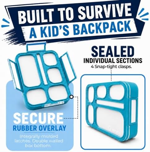 kinsho Bento Lunch Box with Insulated Bag, Blue