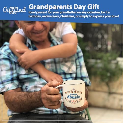 Triple Gifffted La Mejor Abuela and Abuelo Coffee Mugs Set in Spanish