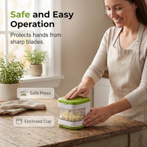 Mini Garlic Chopper and Press with Container (1 Pcs)