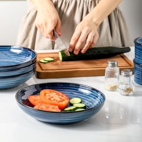 HASENSE Large Pasta Bowls, 9.7 Inch Ceramic Salad Bowls for Kitchen